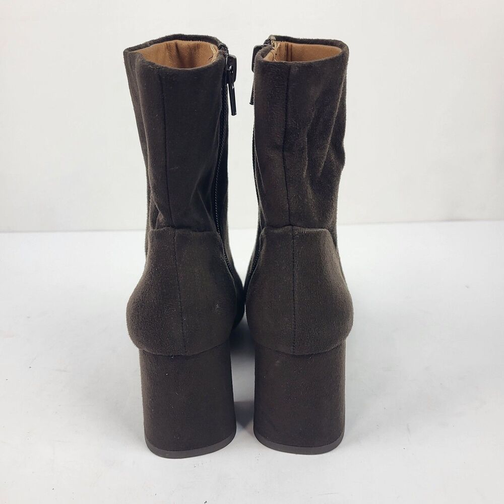 Nordstrom Rack Women's Bootie Naja Brown Square Toe Flared Block Heel Size 4.5M - Picture 6 of 12